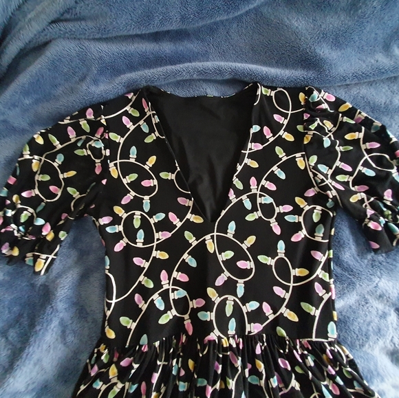 Blackmilk black christmas lights Midi Dress - Picture 2 of 6